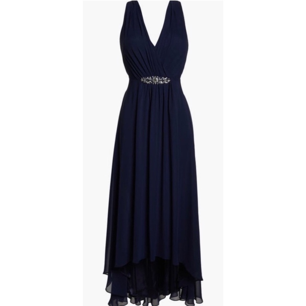 Eliza J Crystal Sleeveless dress Navy Blue V-Neck New Size 6 - Picture 6 of 14